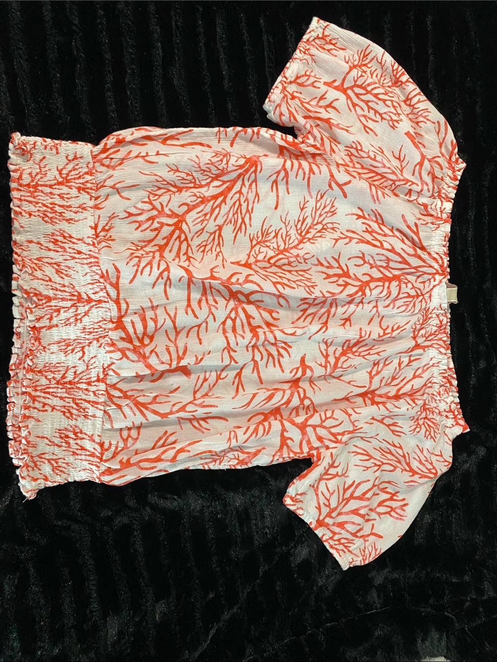 MICHAEL Michael Kors White Top with Orange Coral Print